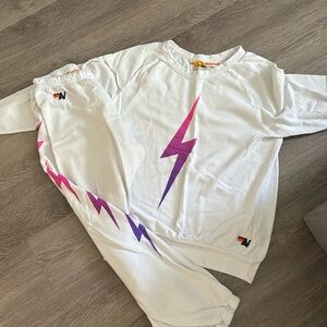 White Aviator Nation Sweatsuit